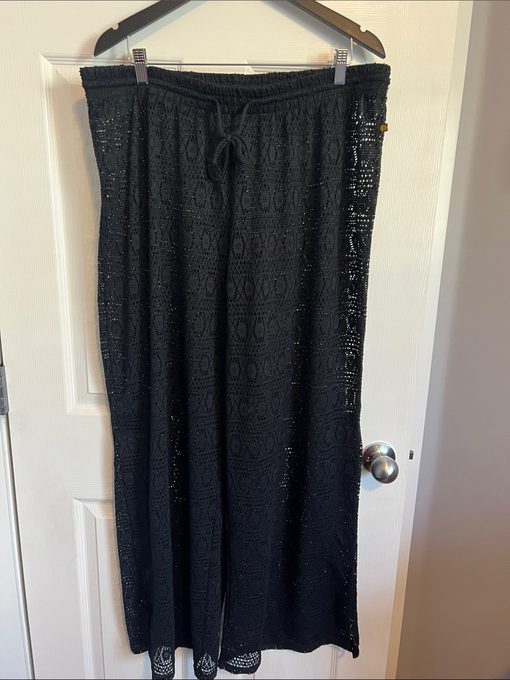 Black Crochet Swim cover up pants